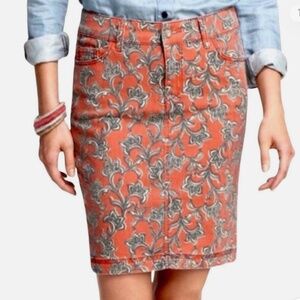 Anthropology Pilcro And The Letter Press, Paisley Denim Skirt Size 27